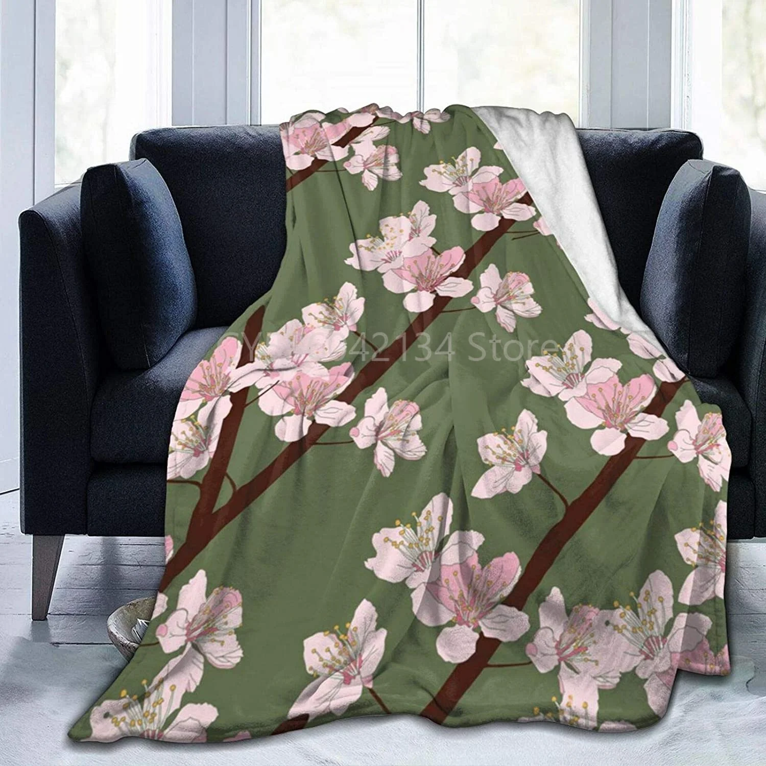 

Beautiful Cherry Blossom Ultra-Soft Micro Fleece Blanket Micro-Fleece Sofa Lightweight Microfiber Bedding Blanket Sizes