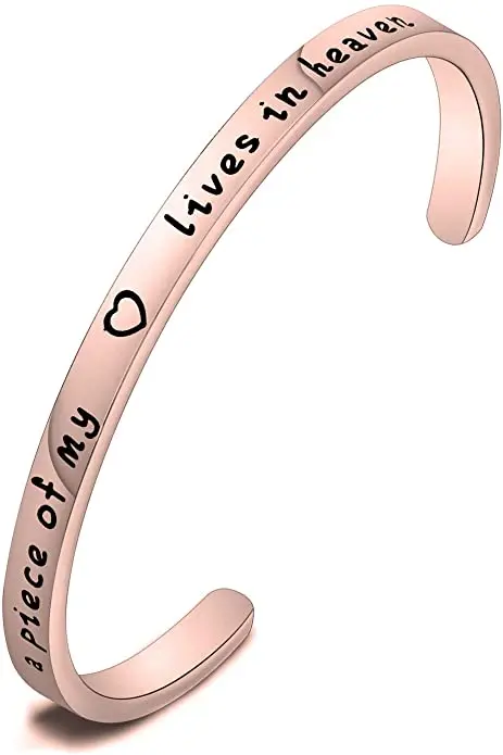 

Stainless Steel Cuff Bracelets MY Heart lives IN HEAVEN bracelet jewelry YLQ1215
