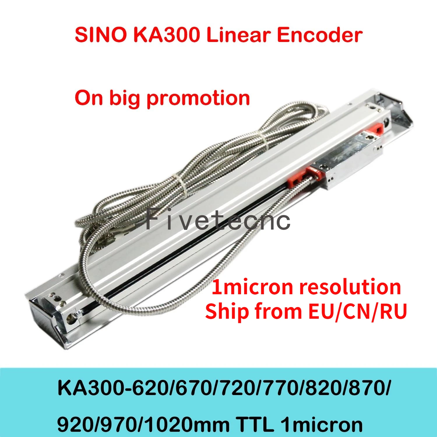 Sino KA300 620 670 720 770 820 870 920 970 мм 1micron TTL линейный шкаловый кодировщик для фототехники