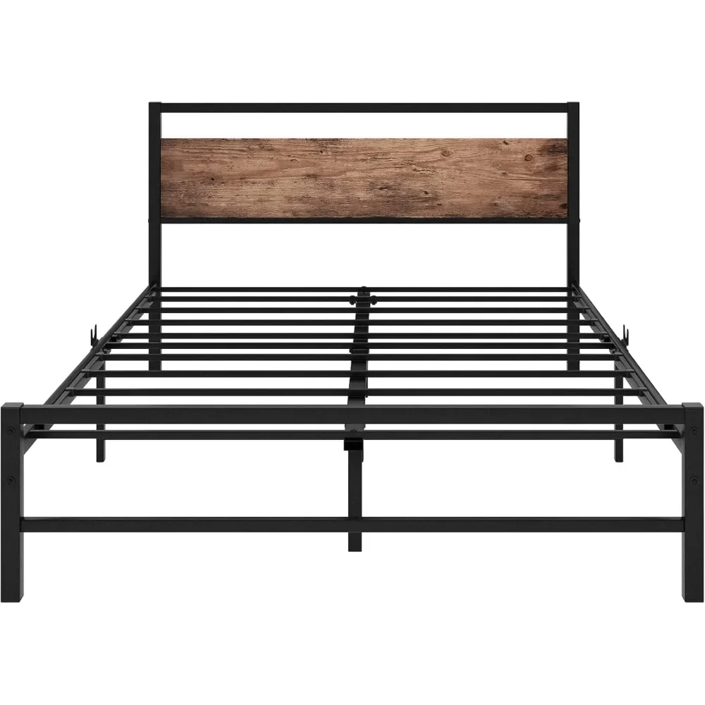 Полноразмерная черная металлическая оправа для кровати в винтажном стиле