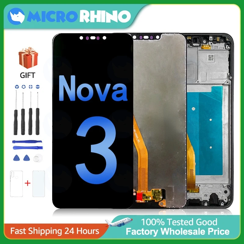 Оригинальный ЖК-дисплей 6,3 дюйма для Huawei Nova 3 PAR-LX1M PAR-LX1 PAR-LX9 PAR-TL20 PAR-AL00 сенсорный экран для замены