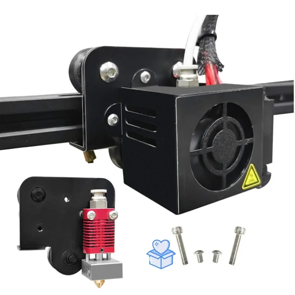 Задняя опорная пластина экструдера с кареткой по оси X и крышкой вентилятора для
