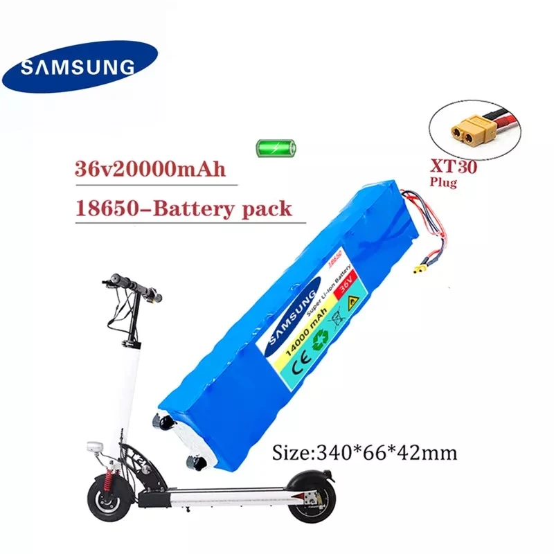 

Batería recargable de litio 10S3P, 18650,36V,14ah,500W, alto poder, para vélos, Scooter,véhicule électrique,avec BMS XT30