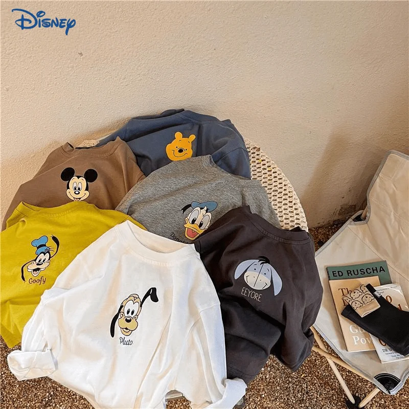 

Disney Mickey Donald Baby Girl Boy 100% Cotton T-shirt Autumn Child Sweatshirt Long Sleeve Casual Top Baby Clothes 12M-12Y