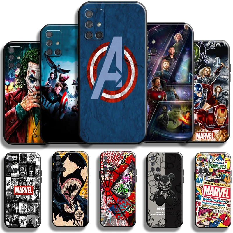 

Marvel Avengers Comics For Samsung Galaxy A71 A71 5G Phone Case Funda Back TPU Cases Shell Carcasa Liquid Silicon