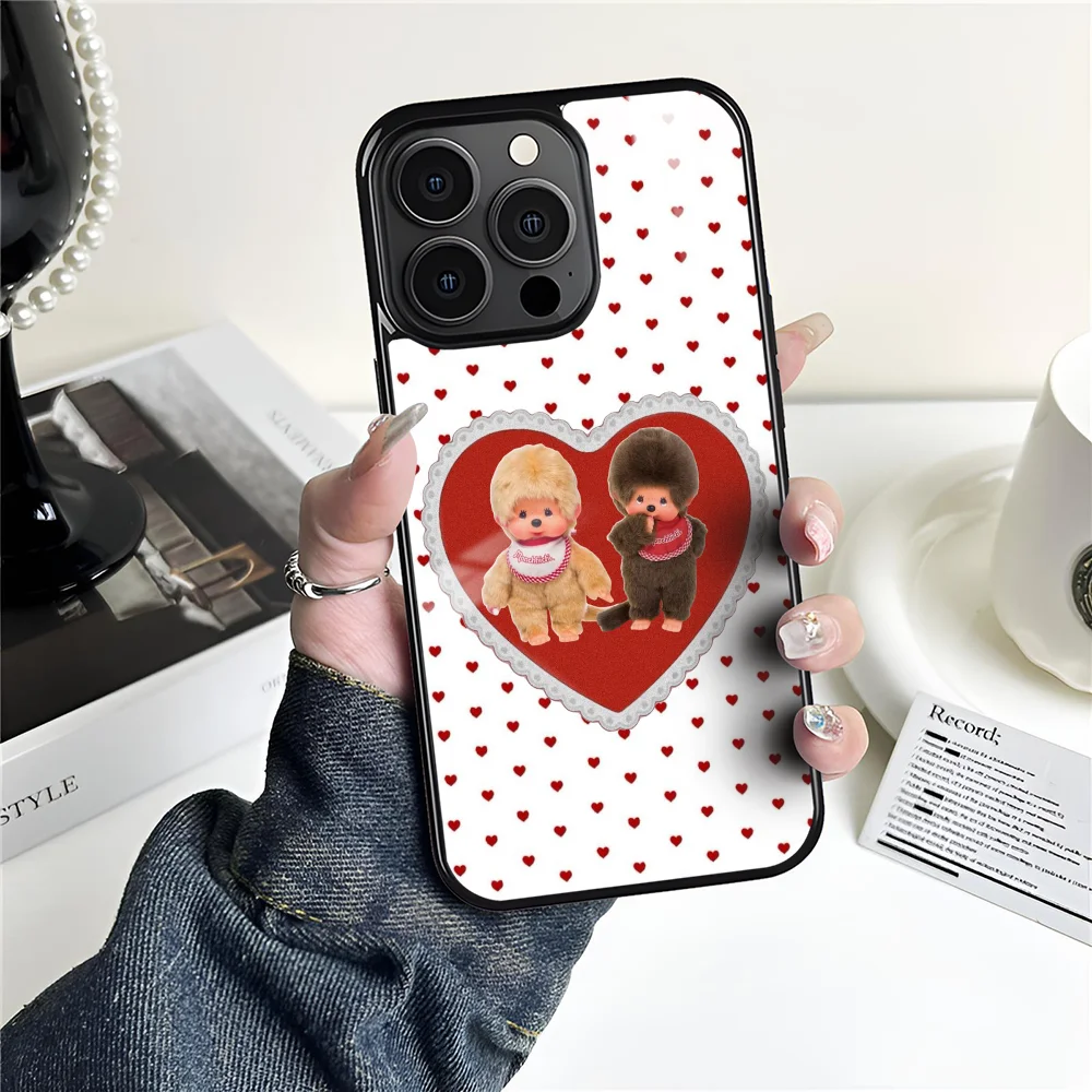 Милый мультяшный чехол для телефона M-Monchhichi iPhone 16 15 14 13 12 11 Pro Xs Max Mini Plus
