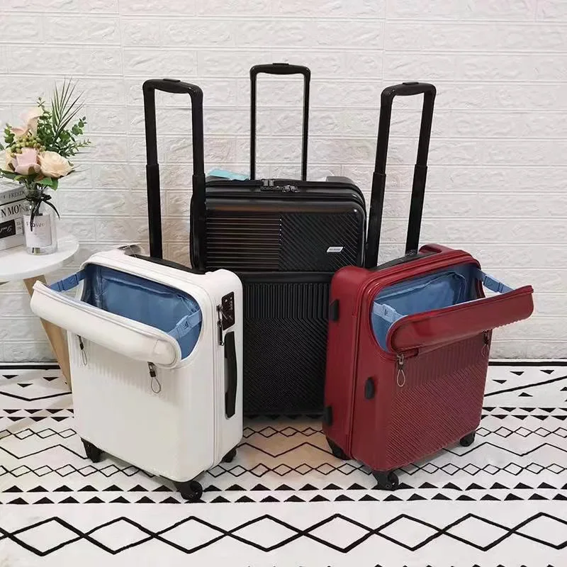 

Чехол на колесиках из поликарбоната для деловых поездок, чехол на колесиках 20 дюймов с маленькой USB-зарядкой, универсальный бесшумный чехол ...