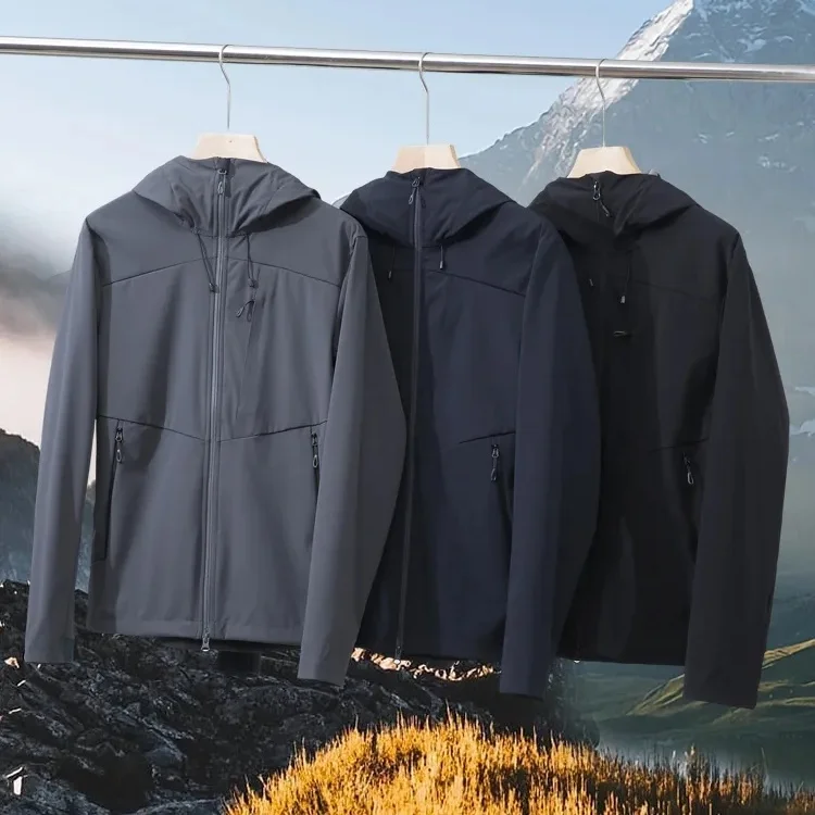 Большой! Высокое качество! Мягкая нейлоновая трехстойкая куртка с защитой от