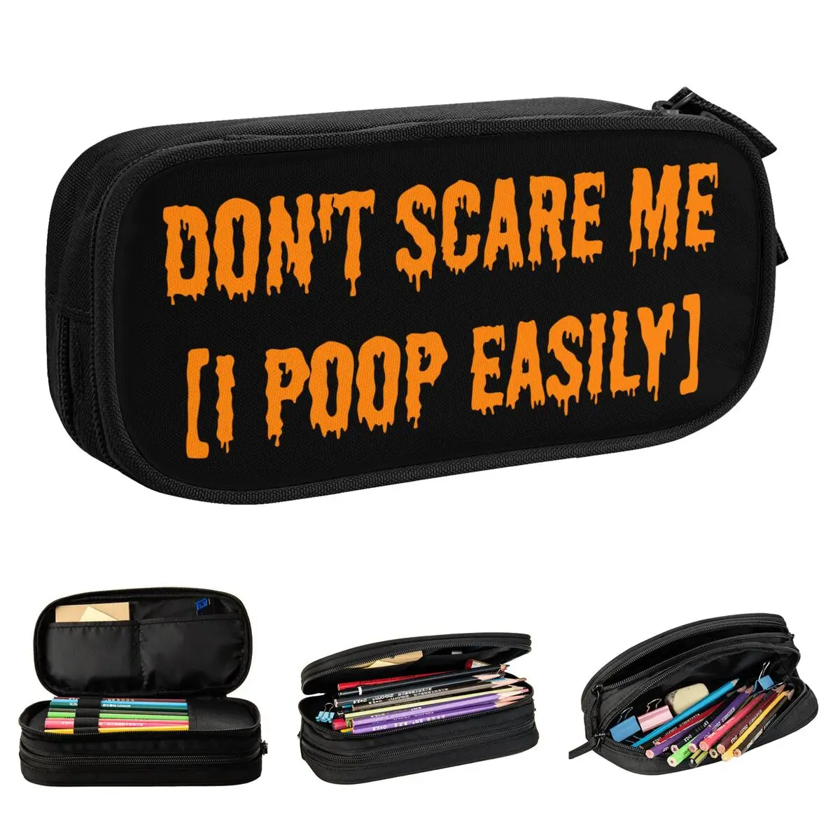 Case Halloween Quote Pencil Pouch Pen Holder Kids Large Bag Students School Gift Stationery