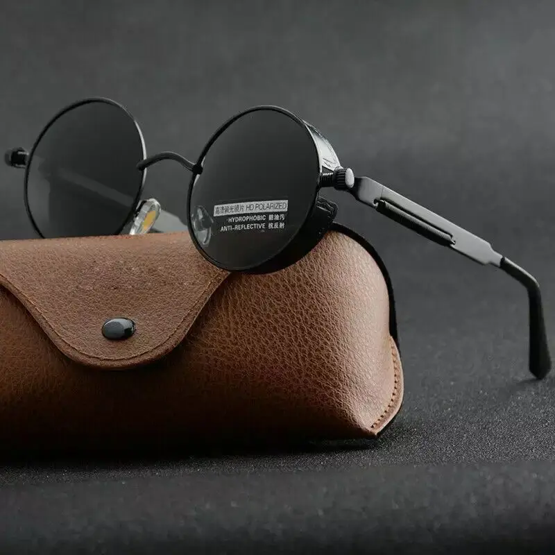 

Солнцезащитные очки в стиле стимпанк для мужчин и женщин UV-400, Классические готические Роскошные брендовые дизайнерские очки в круглой металлической оправе, в стиле ретро