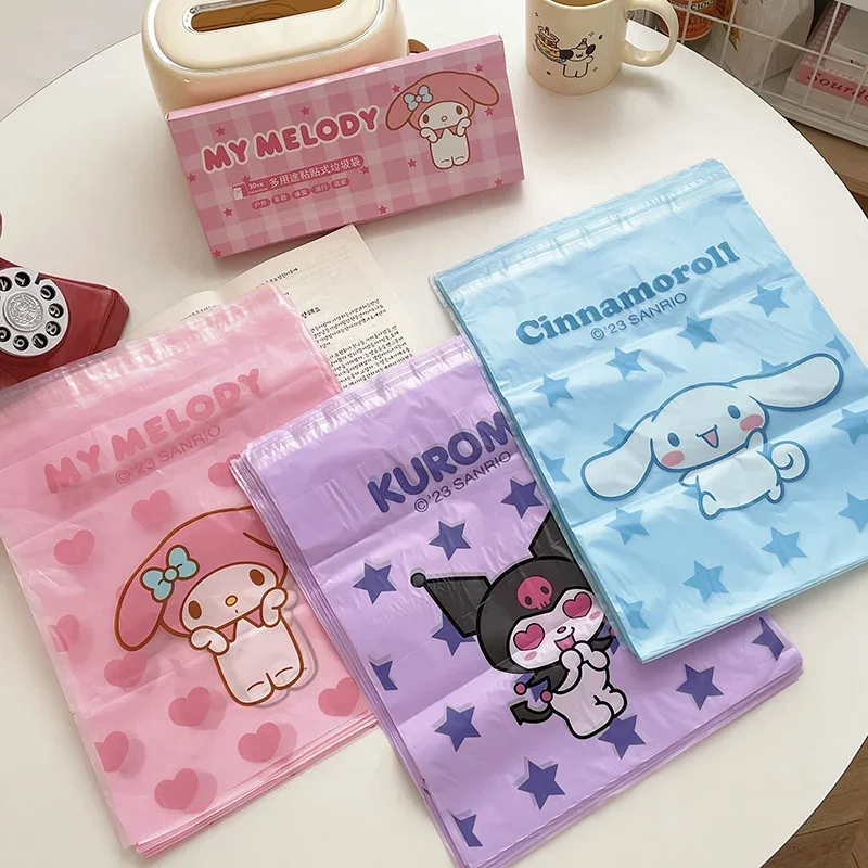 Wielofunkcyjny samoprzylepny worek na śmieci Sanrio Hello Kitty Cinnamoroll Przenośny jednorazowy higieniczny do użytku domowego w akademiku