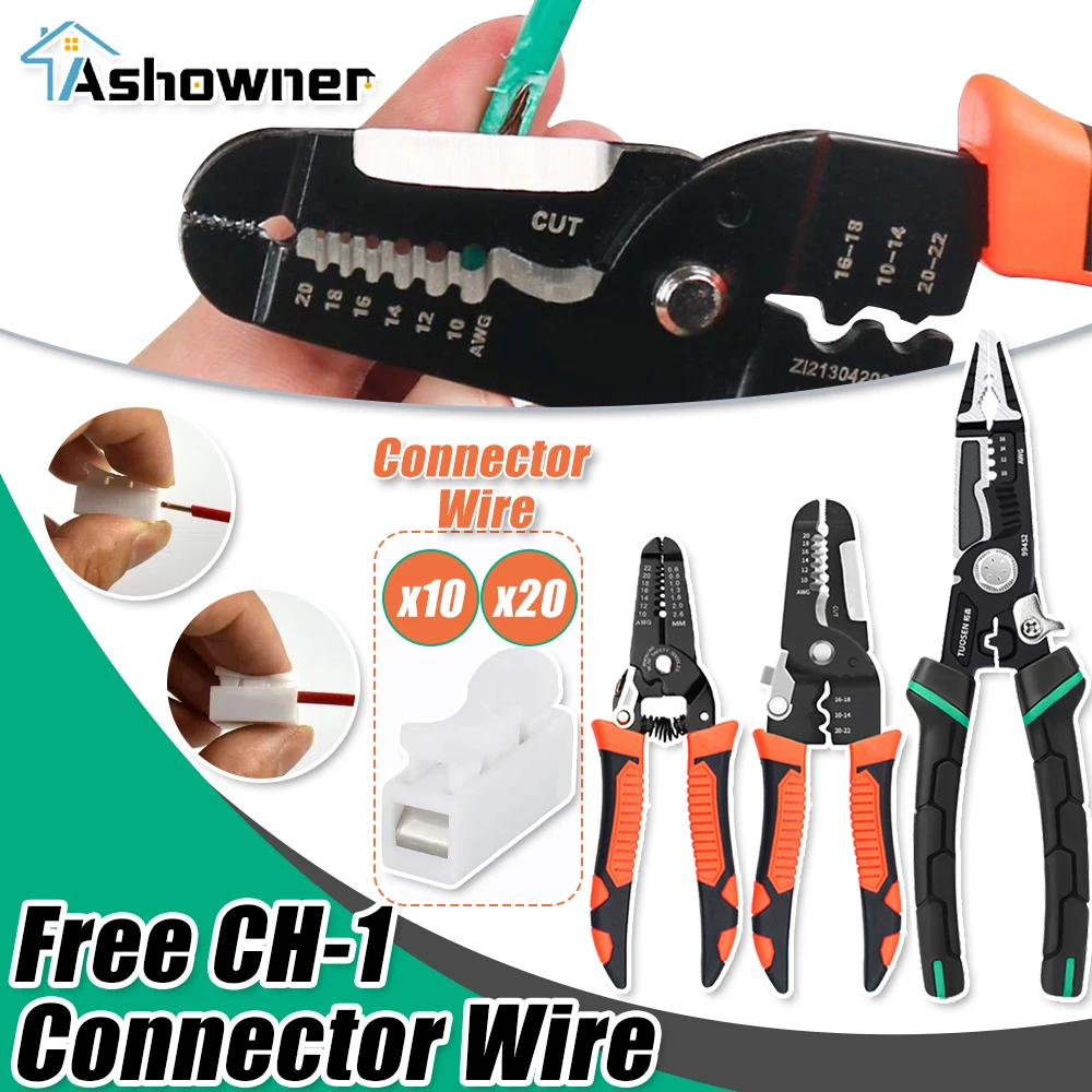 

10 в 1 плоскогубцы для зачистки проводов резак кабеля для электрической бытовой сети свободный фоторазъем кабель провода и термоусадочная трубка