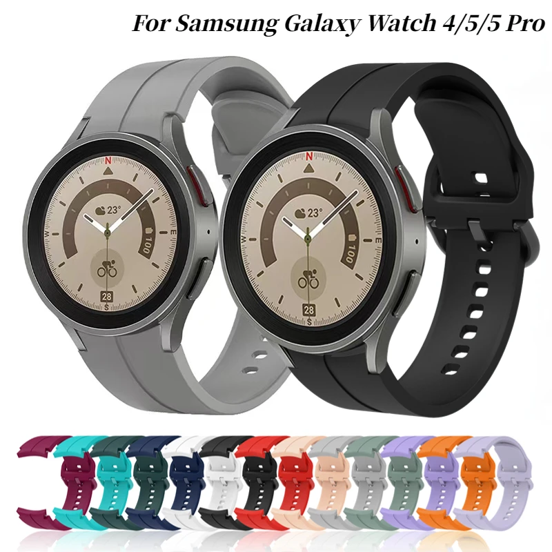 

20mm silicone strap For Samsung Galaxy Watch 4/5/3 40mm 44mm 5 Pro 45mm Sport bracelet Belt For Watch 4 Classic 42mm 46mm Correa