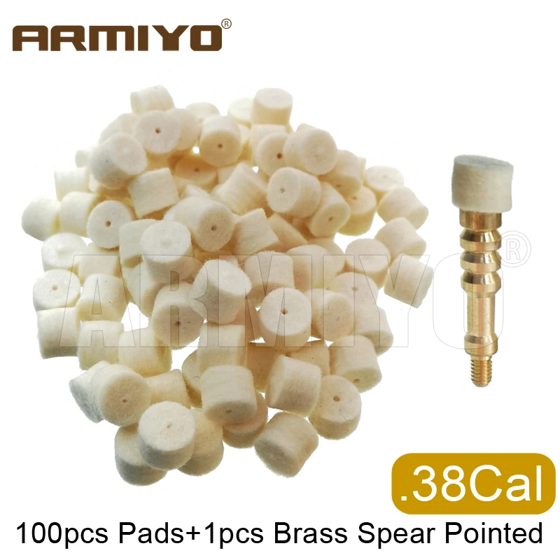 Полировальная накладка Armiyo .17 калибра ~ .38 100 шт. шерстяная войлочная