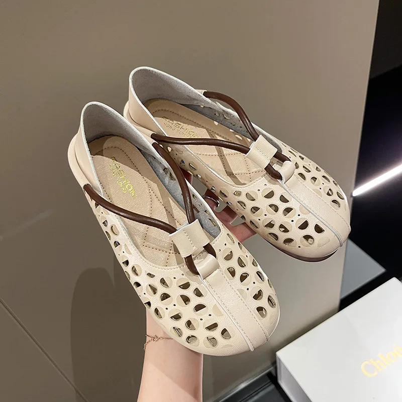

Summer Sandals Women 2023 Ladies Shoes Casual Loafers Shallow Sandal Outdoor Flats Slip-On Solid Breathable Sandalias De Mujer