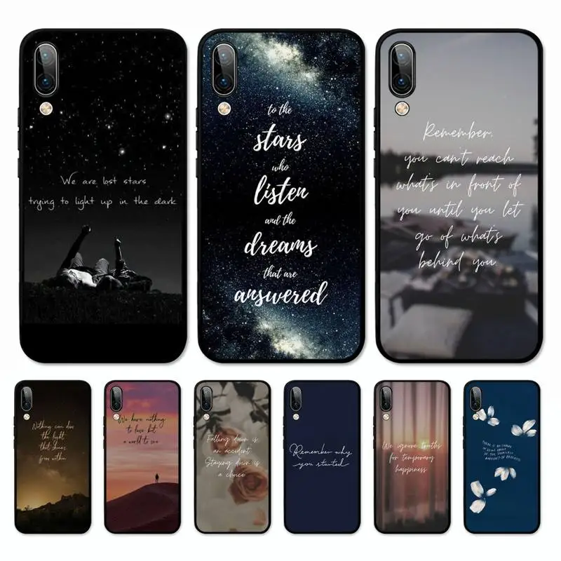 

Sentence Quotes Phone Case for Vivo Y91C Y11 17 19 17 67 81 Oppo A9 2020 Realme c3