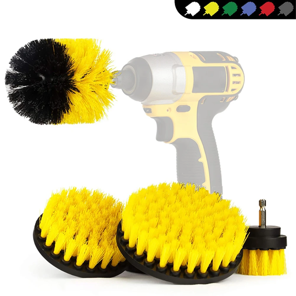

Drill Brush Attachment Set 2"/3.5"/4"/5" Brush 1/4" Shank Nylon Scrubber Car Washing Brush Car Polisher Bathroom Cleaning Tool