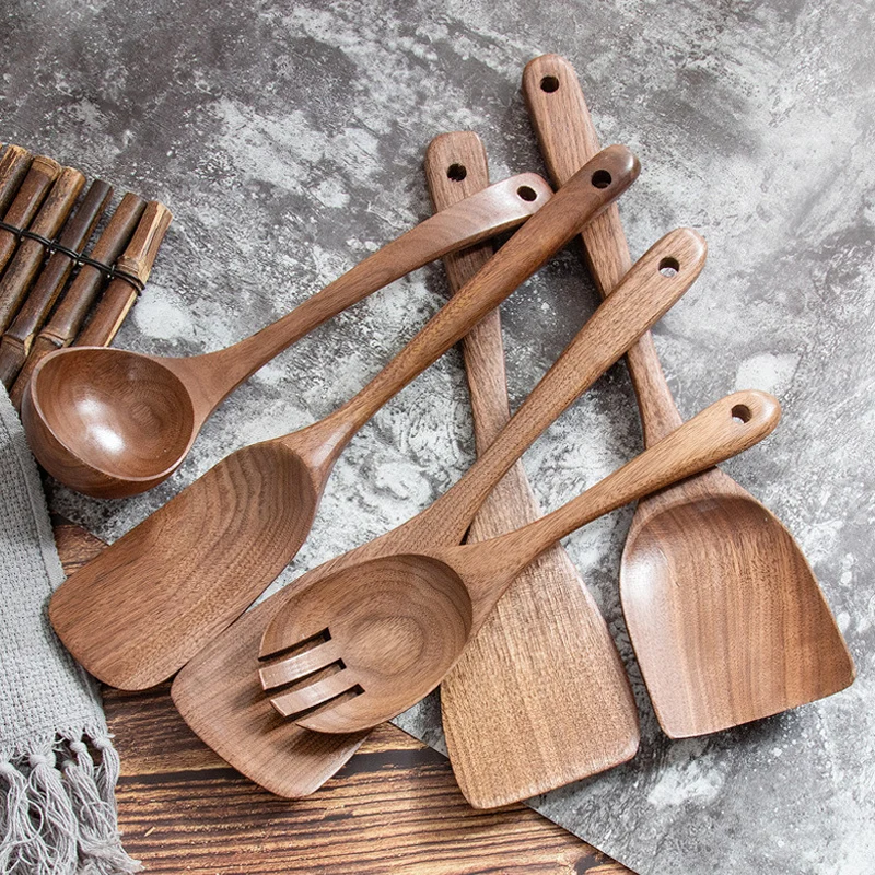 

Антипригарная деревянная лопатка с длинной ручкой для приготовления пищи, хлебобулочные принадлежности, лопатки для ужина, лопатки для воки, японские кухонные инструменты