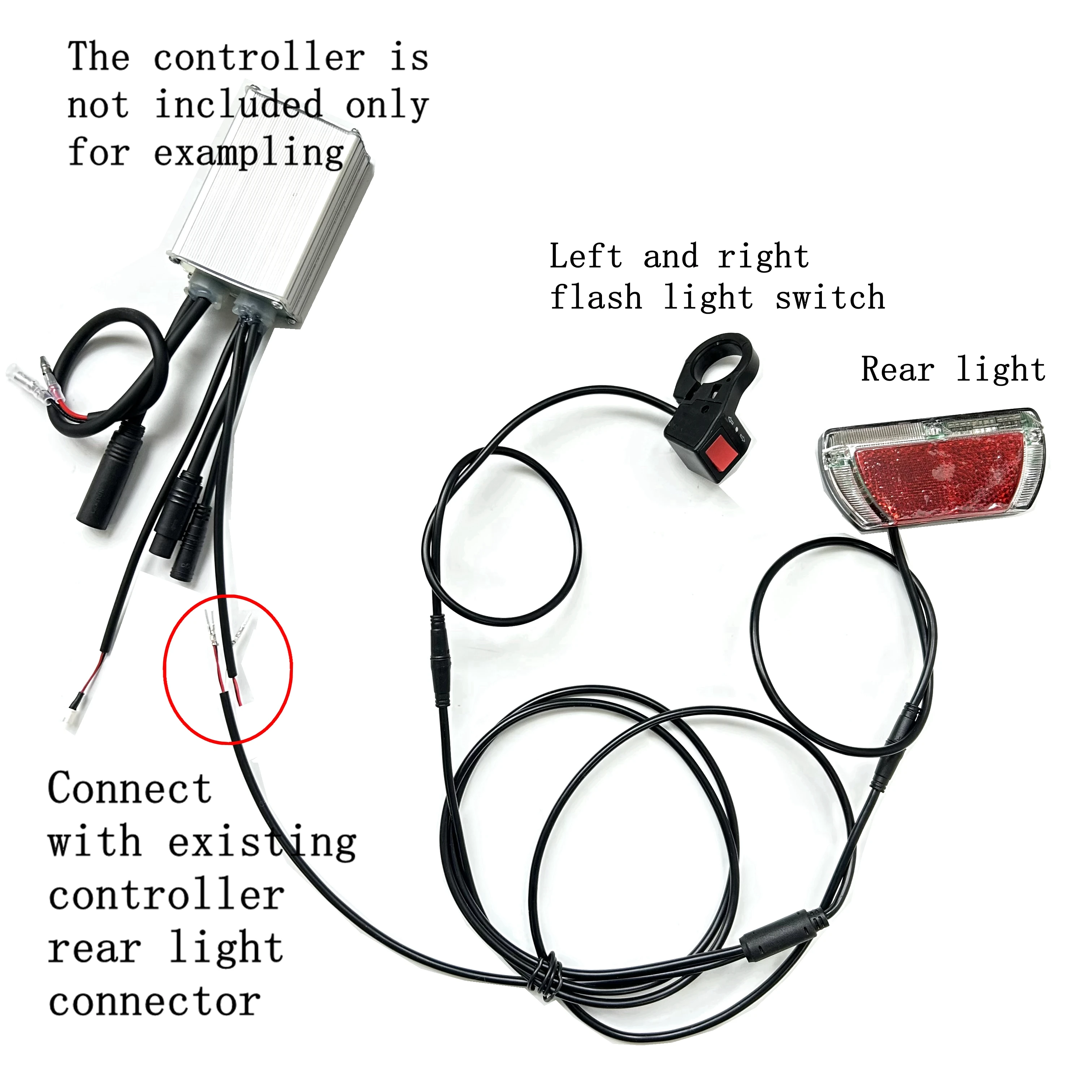 Задняя фонарь для электрического велосипеда с левой и правой вспышкой кнопкой
