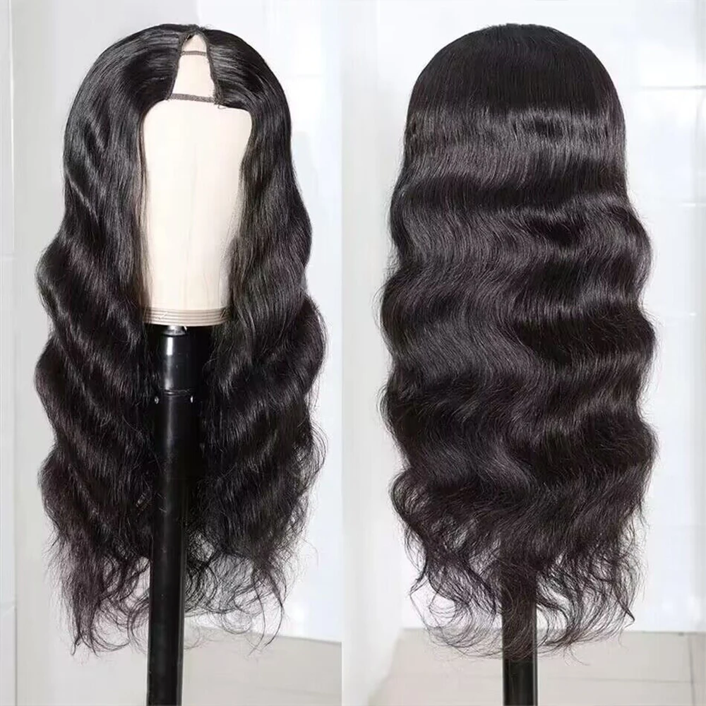 32-дюймовый парик с объемной волной и V-образной частью для женщин бразильские