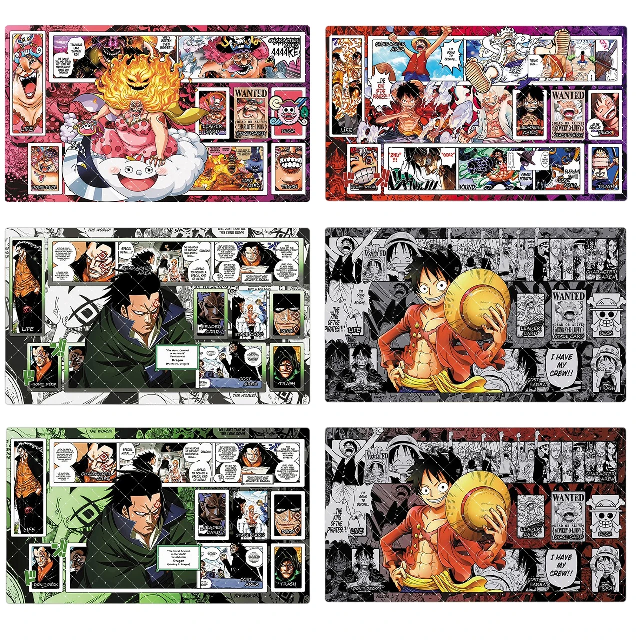 Фото Игровой коврик 600x350 мм One Piece: Монки Д. Луффи и Шарлотта Линлин в одиночной битве, резиновый коврик для карточных игр OPCG, подарок №1