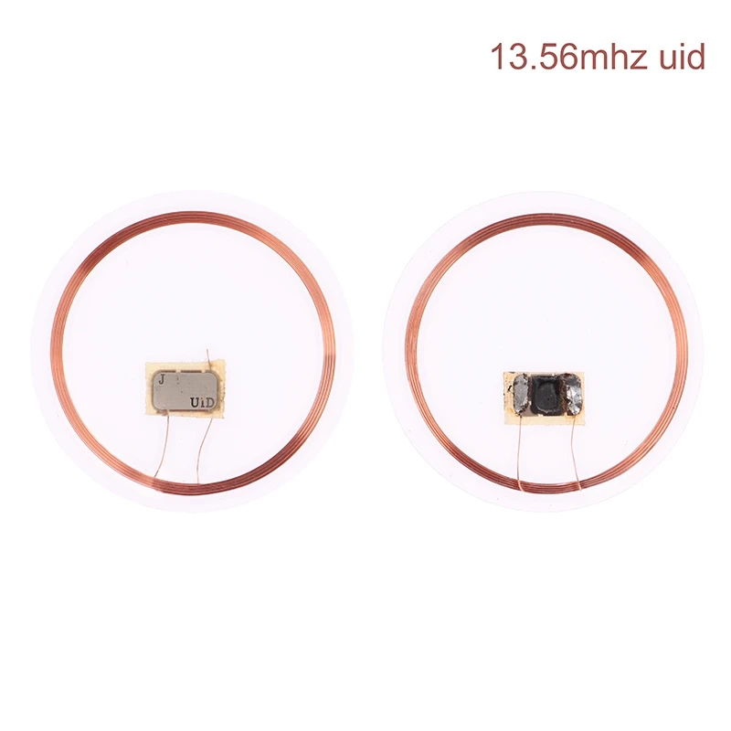 

2Pc UID 125K IC 13.56MHz Readable Writable Key Fob Ring RFID NFC Tags Circular Copper Line Naked Coil Chip Access Control Keyfob
