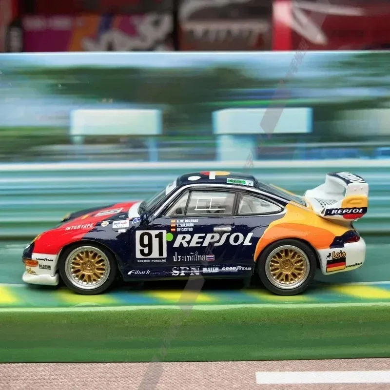 Фото TARMAC WORKS 1/64 911 GT2 24h Le Mans 1995 #   Коллекционная модель автомобиля из сплава 91, литая под давлением, металлическая, для мальчиков, рождественский подарок №5