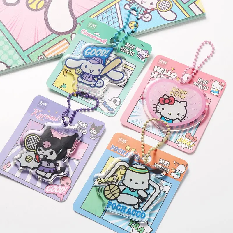 

Брелок для ключей Sanrio Sports Series, акриловый кулон в мультяшном стиле, для баскетбола, тенниса, понравилась курomi Cinnamoroll, милая игрушка