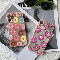 food donut phone case matte fundas shell cover for iphone 6 6s 7 8 plus xr x xs 11 12 13 mini pro max