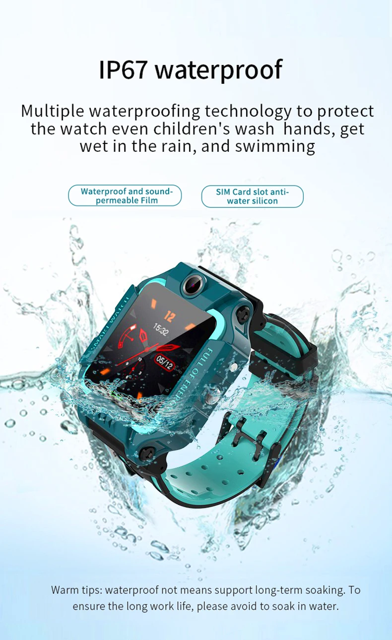 Kids Smart Watch Waterproof IP67 SOS Antil-lost Phone Call  Baby 2G SIM Card Location Tracker Smartwatch For Children Gifts images - 6