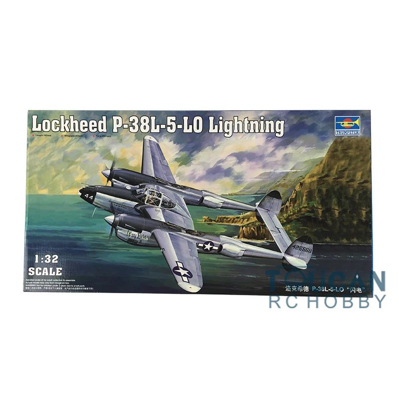 

US Stock Trumpeter 02227 1/32 Lockheed P-38L-5-LO Lightning Fighter Aircraft War Plane Model Toys for Adults TH09076-SMT7
