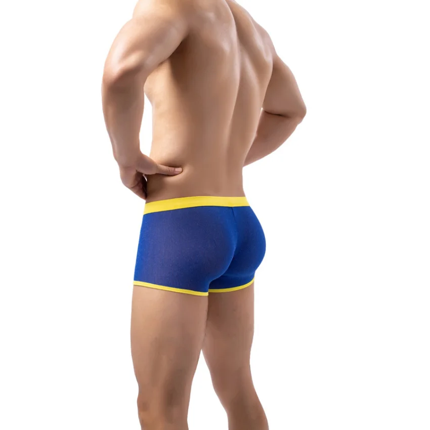 Men's Panties Men's breathable solid color full pants character wrap hip hip shorts sexy men Men Underwear Briefs boxers mens