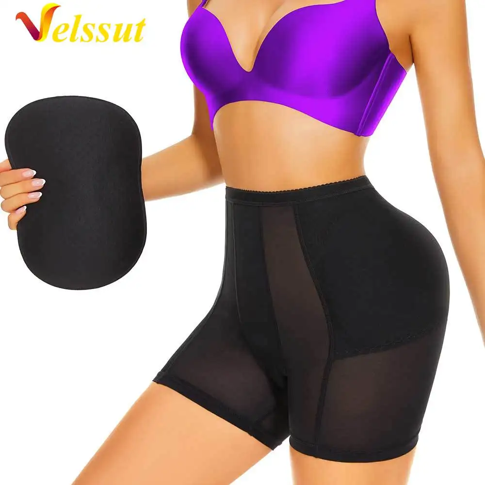 

Velssut Hip Ehancer Panties for Women Butt Lifter Shorts with Removable Pads Push Up Panty Tummy Control Underwear Shapewear