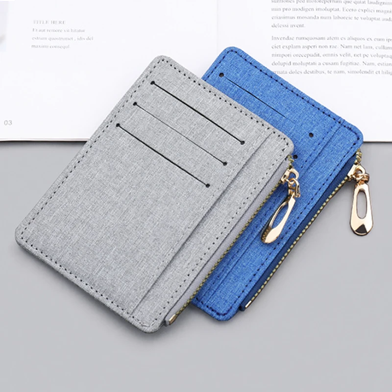 

Wallet Card Case Driver's License Cover Card Holder Credit Card Organizer Ultra-thin Mini Simplicity Zipper Canvas Coin Purse