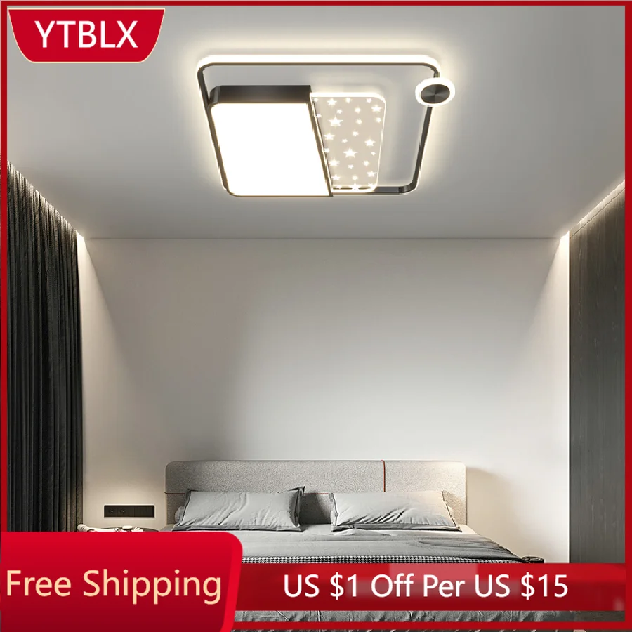 

Simple Atmospheric Led Ceiling Lamp Living Room Bedroom Study Iron Art Acrylic Chandelier Modern Home Indoor Lighting Decor Lamp