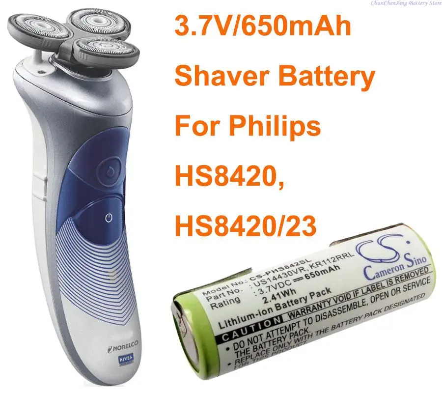 

GreenBattery 650mAh Battery KR112RRL, US14430VR for Philips HS8420, HS8420/23