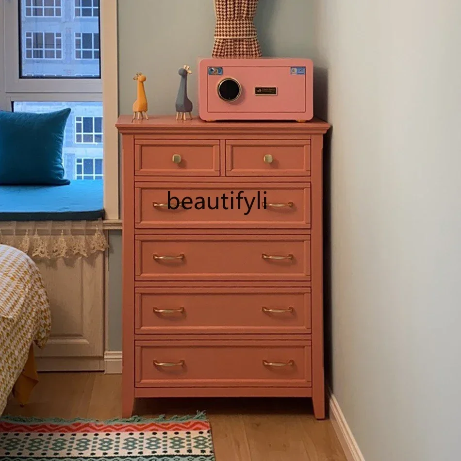 Дизайнерский шкаф с шестью комодами простой шкафчик встроенный из массива