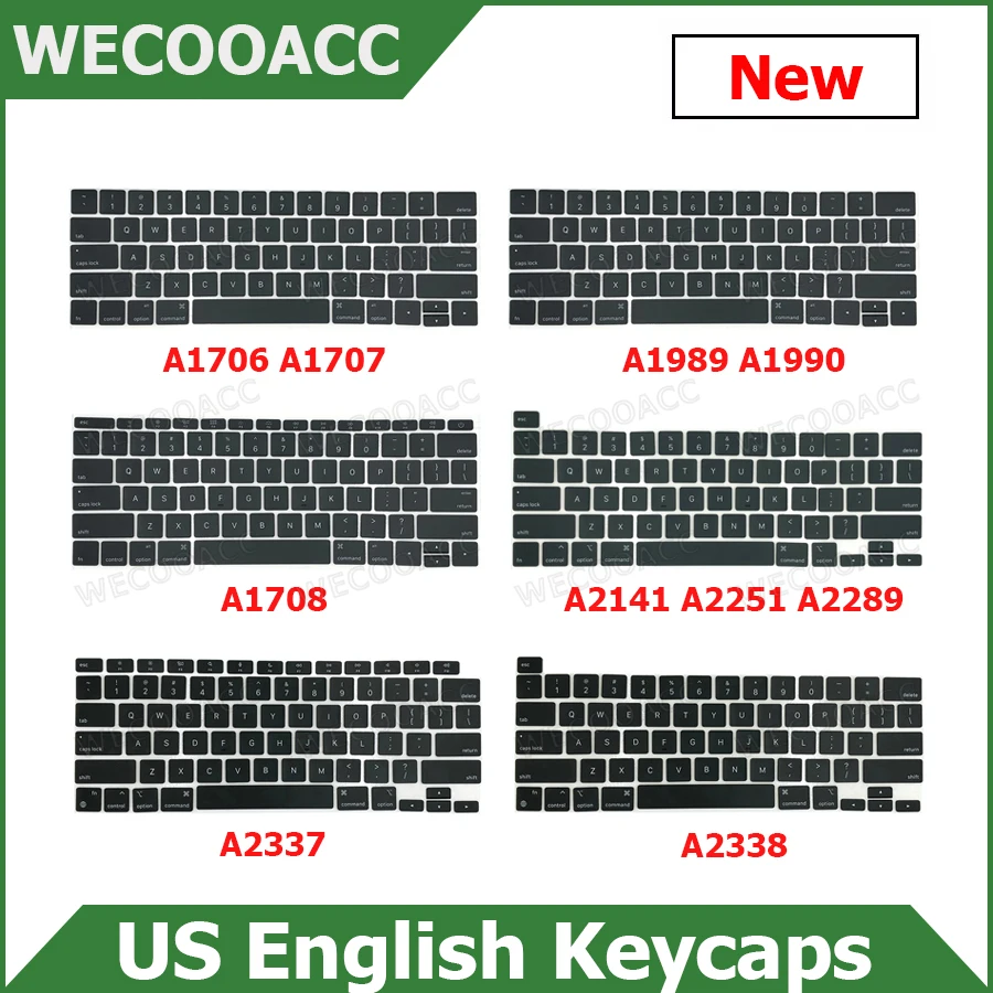 

New US English Keyboard Keys Keycaps For Macbook Pro Retina 13" 15" 16" A2141 A2251 A1706 A1707 A1708 A1990 A2337 A2338 Keycap