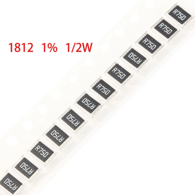 

50pcs 1812 SMD Resistor 1% 0.75W 0.01 0.02 0.033 0.047 0.068 0.1 0.15 0.2 0.22 0.3 0.33 0.39 0.47 0.5 0.68 0.75 0.82 ohm