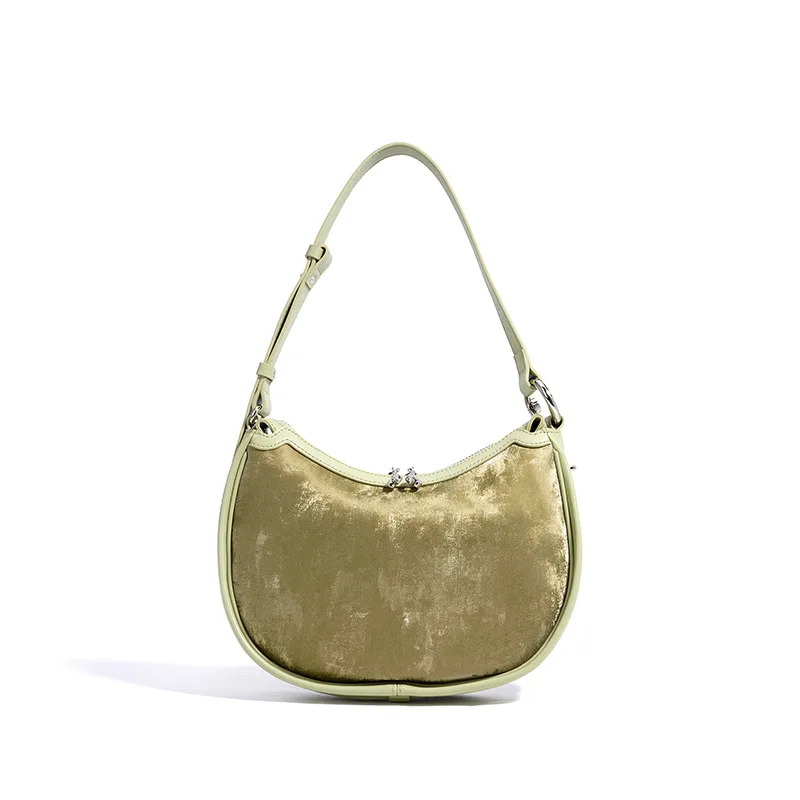 Brand Design Women's Crescent Shoulder Bag Mom Gift Luxury Leather Crossbody 2025 New Underarm Handbag