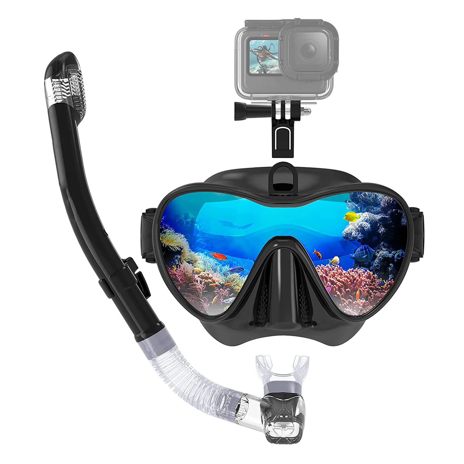 

Snorkelling Set for Adults Teenagers Diving Goggles with Dry Snorkel Diving Set Swimming Goggles with Bracket Kits