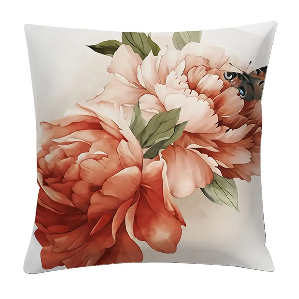 

No-pilling Polyester Comfortable Touch Rose Pattern Pillow Case Home Decor