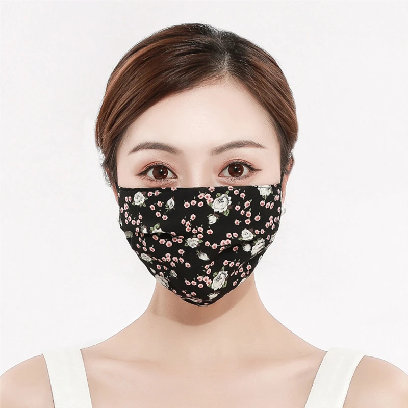 

Women Retrothin Sunscreen Flower Print Veil Floral Pattern Gauze Masks Lady's Chiffon Mask Mesh High Quality Comfortable