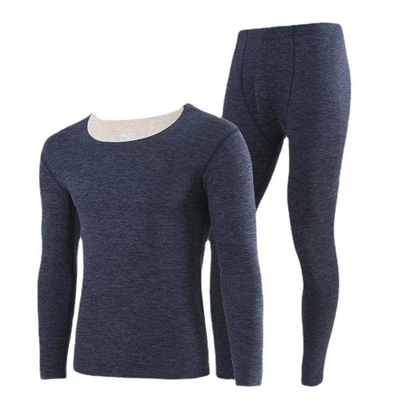 Silk Wool Men's Women's Layer Warm German Velvet Double-sided Sanding Thermal Underwear Suit Autumn Clothes Pants Thickening