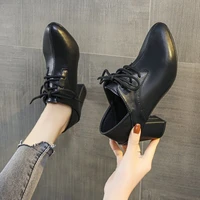 ladies high heel boots lace up cut out breathable low top shoes round toe pumps retro mujer zapatos brown green black grey 35 44