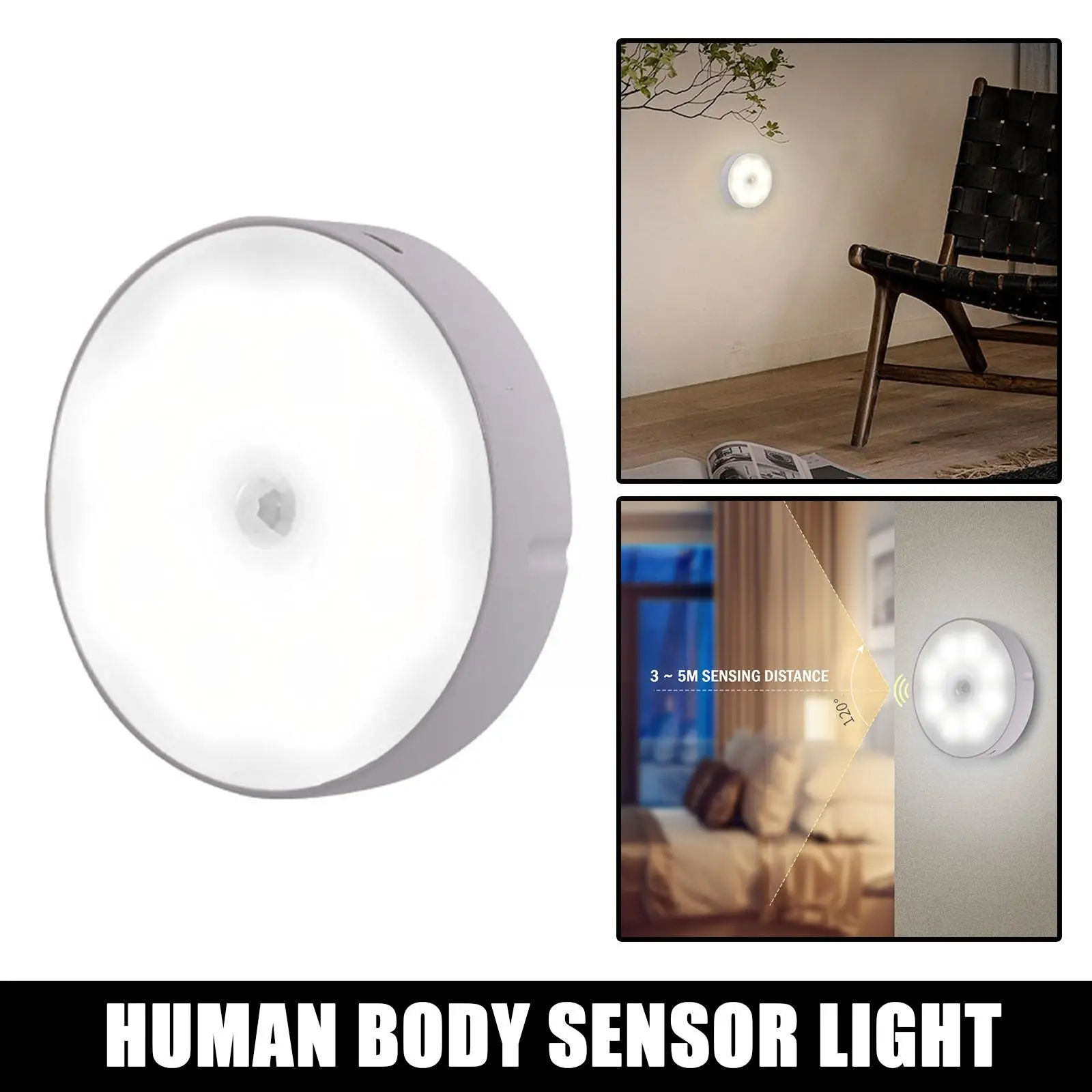 

8 Led Lights Motion Sensor Lamp USB Rechargeable Bedroom Decoration Intelligent Light Stairs Home Lamp Sensor Wall Body Nig Q0Z3