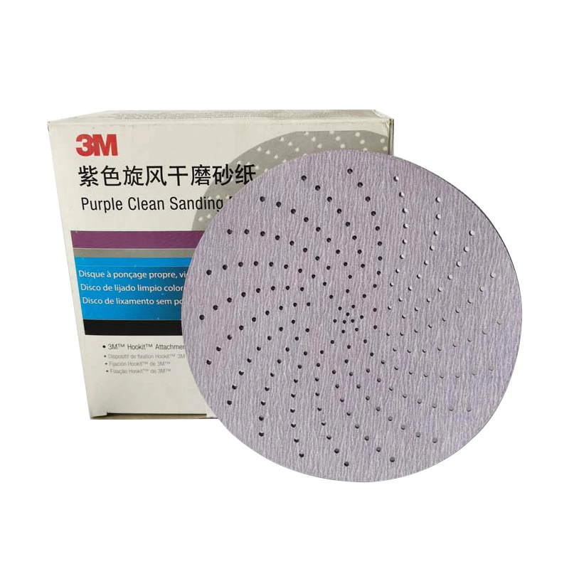 

50pcs Purple clean sanding disc 3M cyclone sandpaper porous dry grinding round 6 inch 150mm disc industrial grinding car