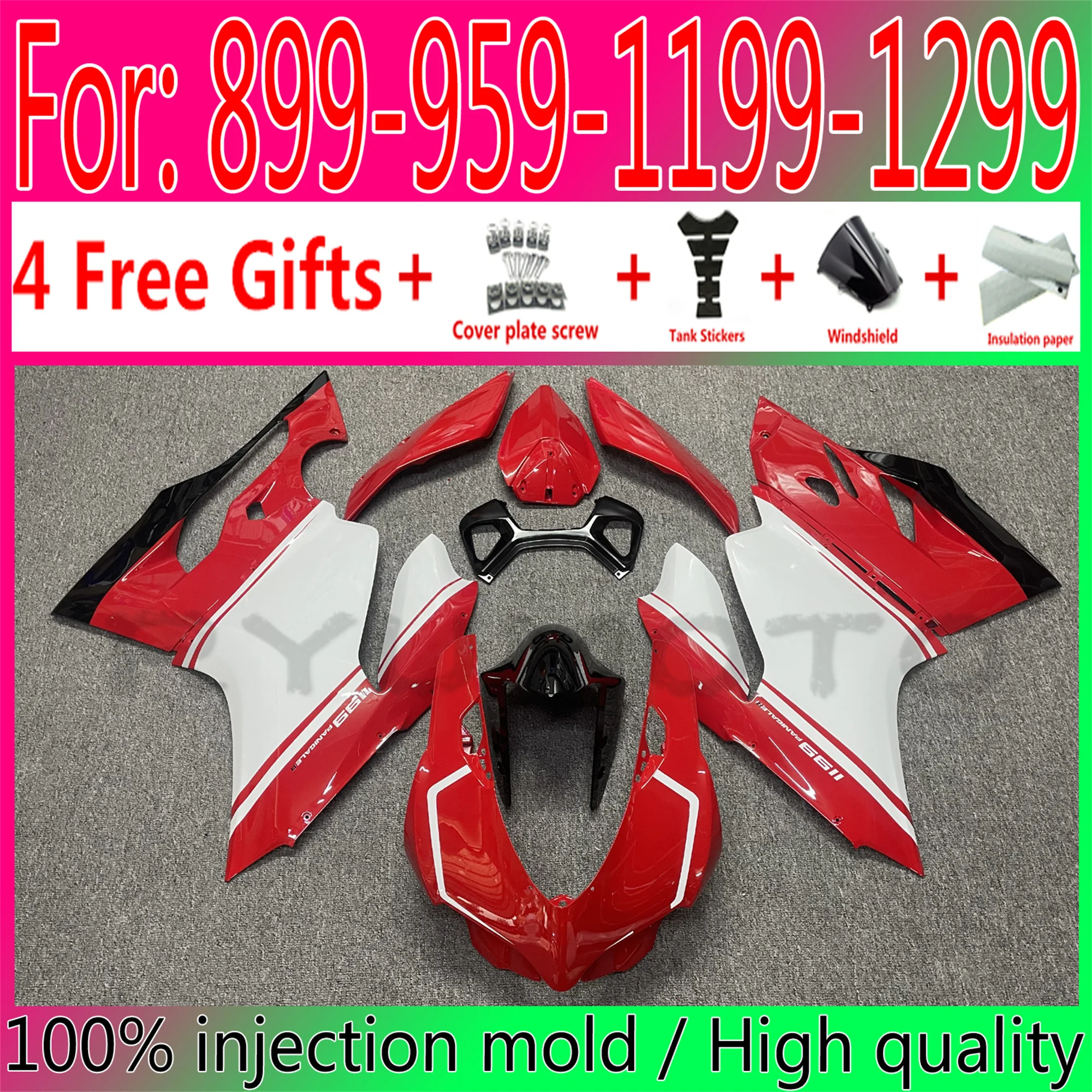 

Injection Mold Motorcycle Whole Fairings Kit Fit For Ducati 899 1199 12 13 14 Panigale 959 1299 15 16 17 18 Fairing