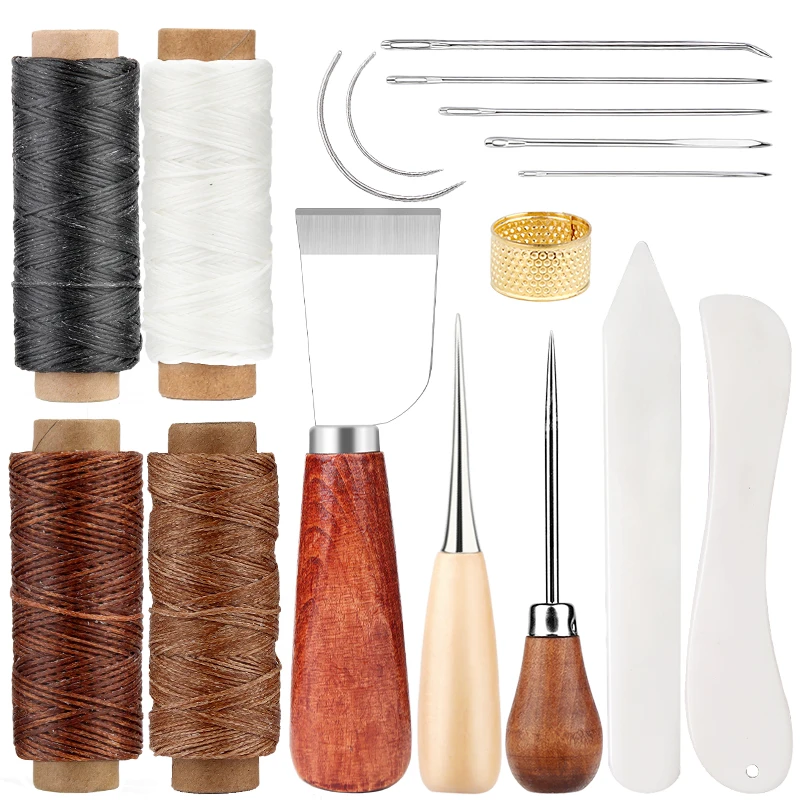 

KAOBUY Leather Sewing Kit Leather Needles Hand Sewing Stitching Tool DIY Sewing Repair Kit For Stitching Shoemaker Canvas