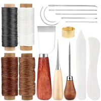 kaobuy leather sewing kit leather needles hand sewing stitching tool diy sewing repair kit for stitching shoemaker canvas